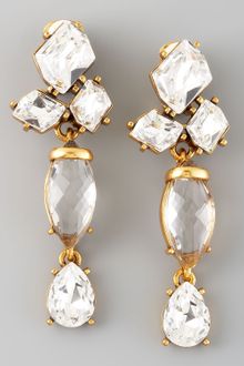 Oscar de la Renta  Crystal Drop Earrings - Lyst