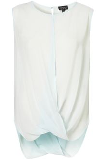 Topshop Sleeveless Drape Front Top - Lyst