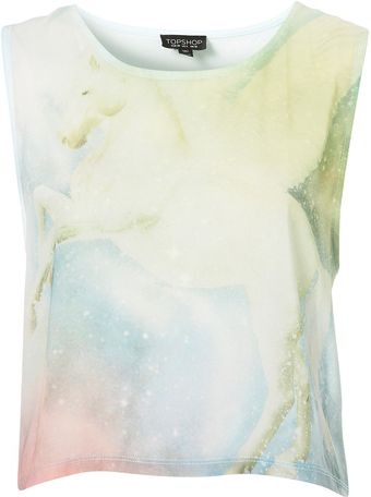 Topshop Mystic Horse Crop Top - Lyst