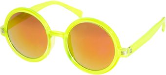 Asos Round Sunglasses with Pink Mirrored Lens - Lyst