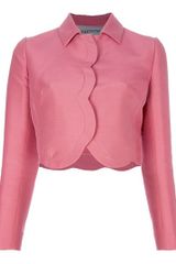 Valentino Cropped Scalloped Trim Jacket