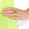 Alexander Mcqueen Swarovski Crystal Doubleskull Ring in Gold - Lyst