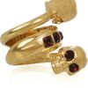 Alexander Mcqueen Swarovski Crystal Doubleskull Ring in Gold - Lyst