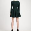 Alexander Mcqueen Stretch Wool Jersey Godet Dress in Green - Lyst