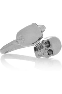 Alexander McQueen Swarovski Crystal Doubleskull Ring - Lyst