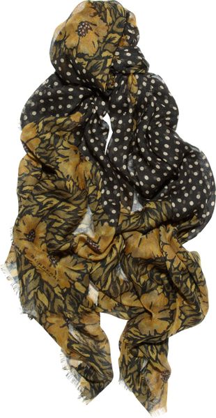 Burberry Prorsum Printed Cashmere and Silkblend Scarf in Black - Lyst