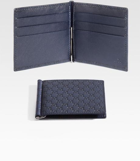 Gucci Microguccisima Money Clip Wallet in Blue for Men | Lyst