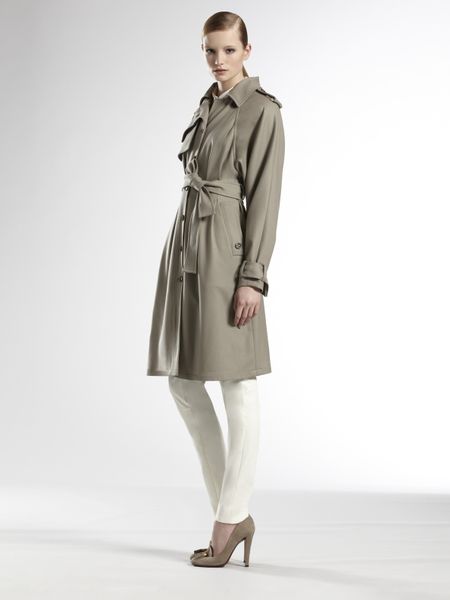 Gucci Fango Wool Trench in Green (fango) - Lyst