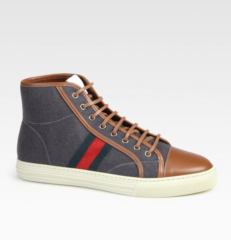 Gucci California Hightop Laceup Sneaker in Gray for Men (grey) - Lyst