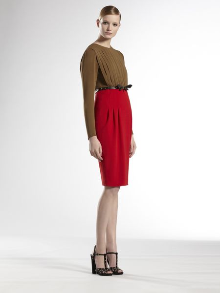 Gucci Belted Imperial Dress in Multicolor (red) - Lyst