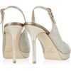 Jimmy Choo Nova Glittered Leather Slingbacks in Gold - Lyst