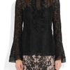 Oscar De La Renta Ruffled Lace Top in Black - Lyst