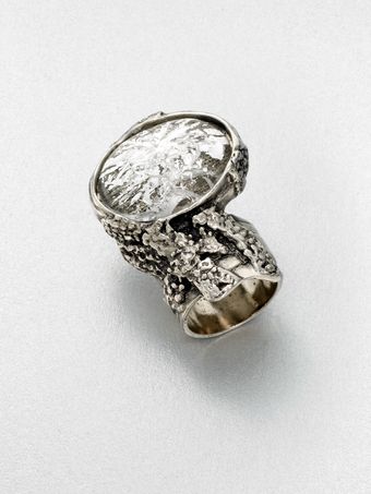 Yves Saint Laurent Antiqueinspired Silvertone Arty Ovale Ringsilver - Lyst