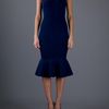 Alexander Mcqueen Frilled Hem Dress in Blue (indigo) - Lyst
