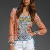 Bcbgmaxazria Long Sleeve Top in Multicolor (pink coral combo) - Lyst