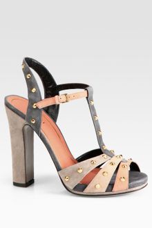 Gucci Jacquelyne Studded Suede Sandals - Lyst