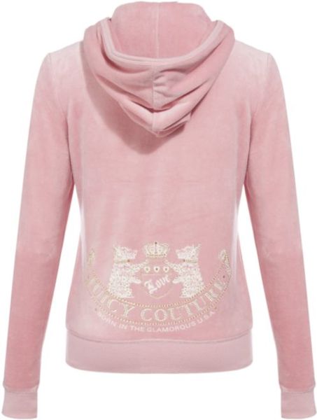 Juicy Couture Old School Velour Tracksuit Top In Pink Lyst