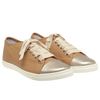 Lanvin Leather Trainers with Metallic Toe Cap in Gold (beige) - Lyst