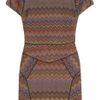 Missoni Cap Sleeve Lurex Dress in Brown (multi) - Lyst