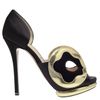 Nicholas Kirkwood Silk Satin Dorsay Pumps with Mask Front in Gold (black gold) - Lyst