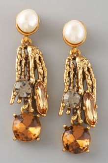 Oscar de la Renta Pearl-Detailed Branch Earrings - Lyst