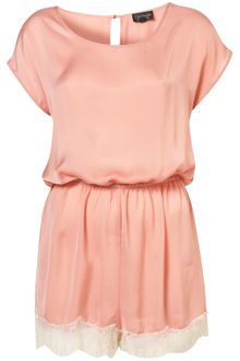 Topshop Blush Lace Trim Teddy - Lyst