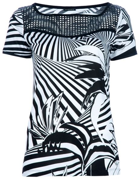Versace Printed Top in Black - Lyst