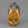 Alexander Mcqueen Punk Skull Ring in Blue (gold) - Lyst