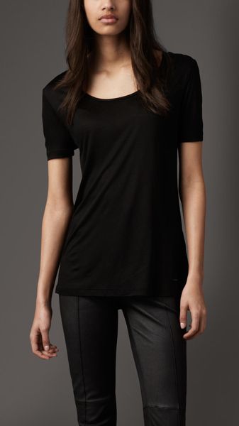 Burberry Oversized Jersey Tshirt in Black - Lyst