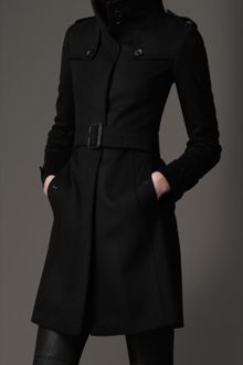 Burberry Virgin Wool Fitted Coat - Lyst