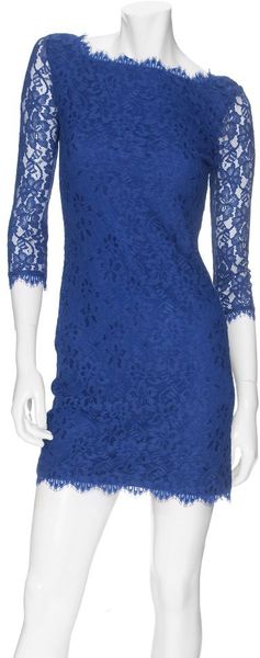 Diane Von Furstenberg Zarita Lace Dress in Blue - Lyst