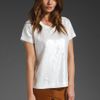 Elizabeth And James Sequin Tomboy Tee in White (ecru) - Lyst