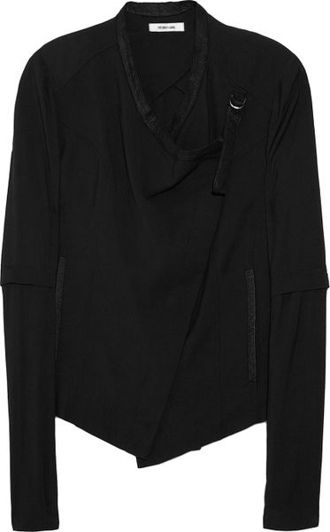 Helmut Lang Draped Crepe Jacket in Black - Lyst