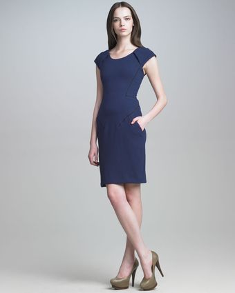 J. Mendel Fitted Crepe Dress - Lyst
