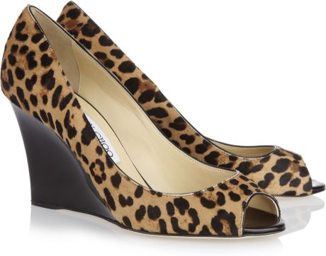 Jimmy Choo Baxen Leopardprint Calf Hair Wedge Pumps in Animal (leopard) - Lyst