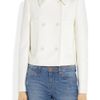 Michael Kors Doublebreasted Meltonwool Peacoat in White (ivory) - Lyst