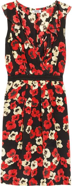 Moschino Cheap & Chic Floralprint Silk Crepe De Chine Dress - Lyst