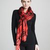 Oscar De La Renta Brushstroke GridPrint Scarf  in Multicolor (red multi) - Lyst