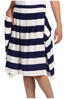 Tibi Stripe Pleated Skirt - Lyst