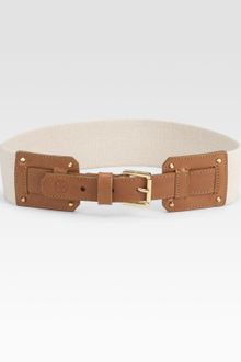 Tory Burch Amy Leather Accented Belt - Lyst