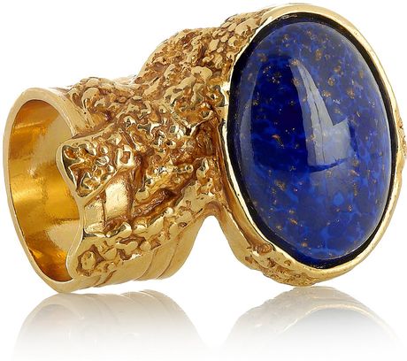 Yves Saint Laurent Arty Goldplated Glass Ring in Blue (gold) - Lyst