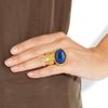 Yves Saint Laurent Arty Goldplated Glass Ring in Blue (gold) - Lyst