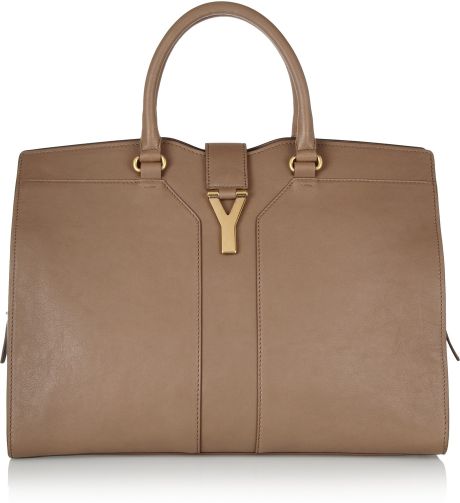Yves Saint Laurent Cabas Chyc Large Leather Tote in Beige (taupe) - Lyst