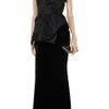 Marchesa Duchess Satin And Velvet Bustier Dress in Black - Lyst