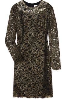 Marchesa Embellished Stretch Silk and Lace Dress - Lyst