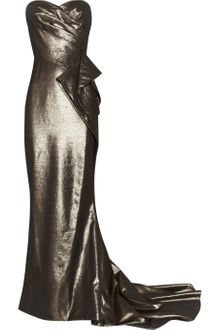 Marchesa Draped Lamé Gown - Lyst