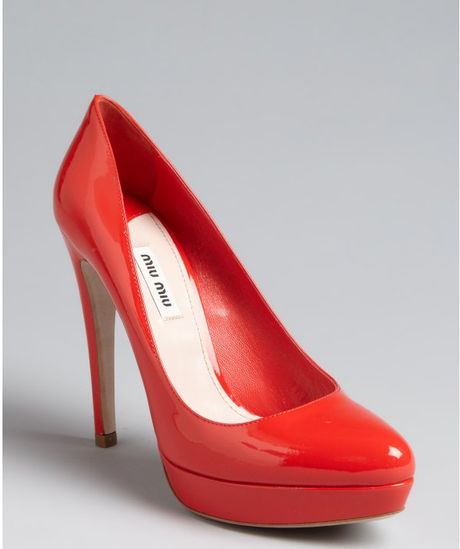 miu miu leather platform pumps