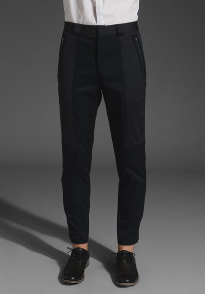 Richard Chai Combo Mesh Moto Trousers in Blue for Men (navy) - Lyst