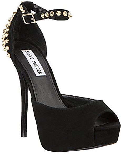 steve madden black open toe heels