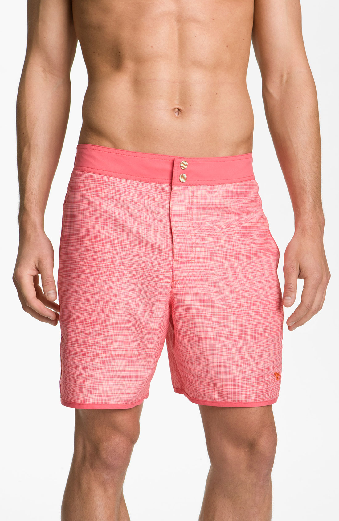 Ted Baker Mid Print Swim Shorts in Pink for Men (orange) Lyst